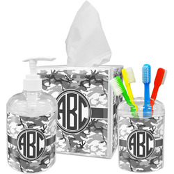 Camo Acrylic Bathroom Accessories Set w/ Monogram