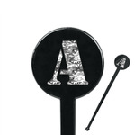 Camo 7" Round Plastic Stir Sticks - Black - Double Sided (Personalized)