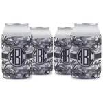 Camo Can Cooler (12 oz) - Set of 4 w/ Monogram