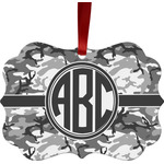 Camo Metal Frame Ornament - Double Sided w/ Monogram