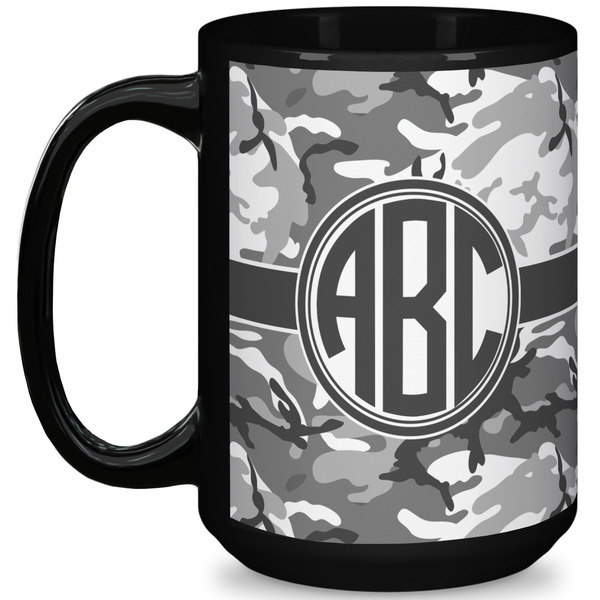 Custom Camo 15 Oz Coffee Mug - Black (Personalized)