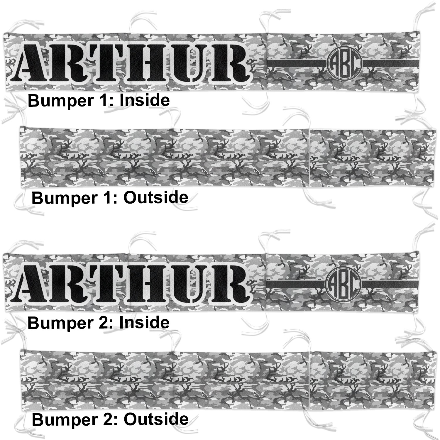 Camo Crib Bumper Pads Personalized Youcustomizeit