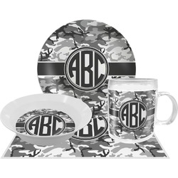 Camo Dinner Set - Single 4 Pc Setting w/ Monograms