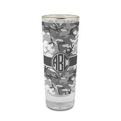 Camo 2 oz Shot Glass - Glass with Gold Rim (Personalized)