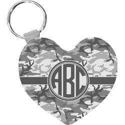 Camo Heart Plastic Keychain w/ Monogram