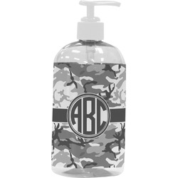 Camo Plastic Soap / Lotion Dispenser (16 oz - Large - White) (Personalized)