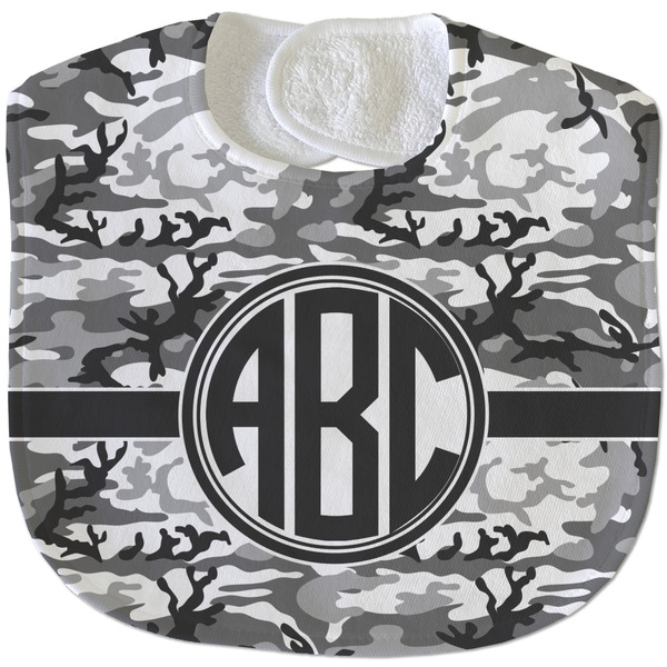 Custom Camo Velour Baby Bib w/ Monogram