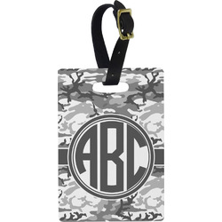 Camo Plastic Luggage Tag - Rectangular w/ Monogram