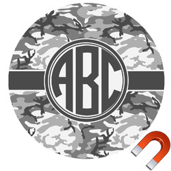 Camo Round Car Magnet - 6" (Personalized)