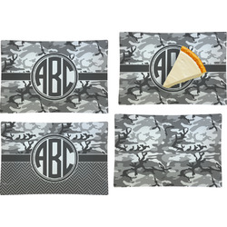 Camo Set of 4 Glass Rectangular Appetizer / Dessert Plate (Personalized)