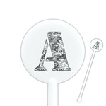 Camo 5.5" Round Plastic Stir Sticks - White - Double Sided (Personalized)