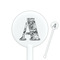 Camo White Plastic 5.5" Stir Stick - Round - Closeup