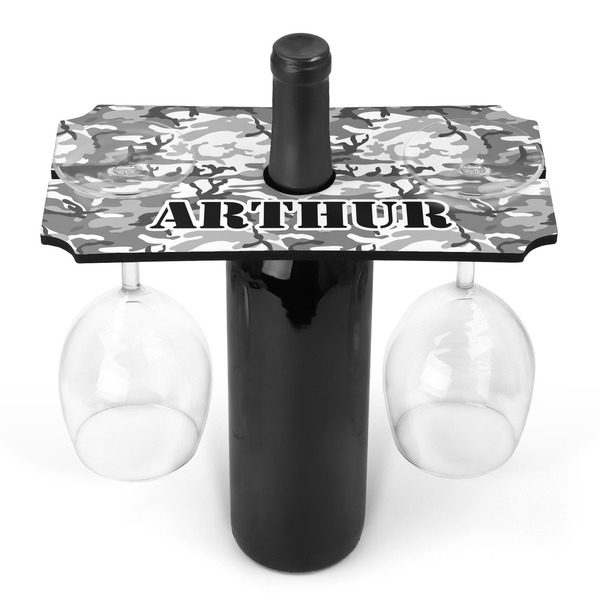 Custom Camo Wine Bottle & Glass Holder (Personalized)