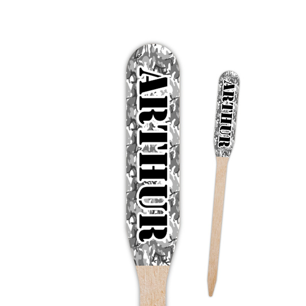 Custom Camo Paddle Wooden Food Picks - Single Sided (Personalized)