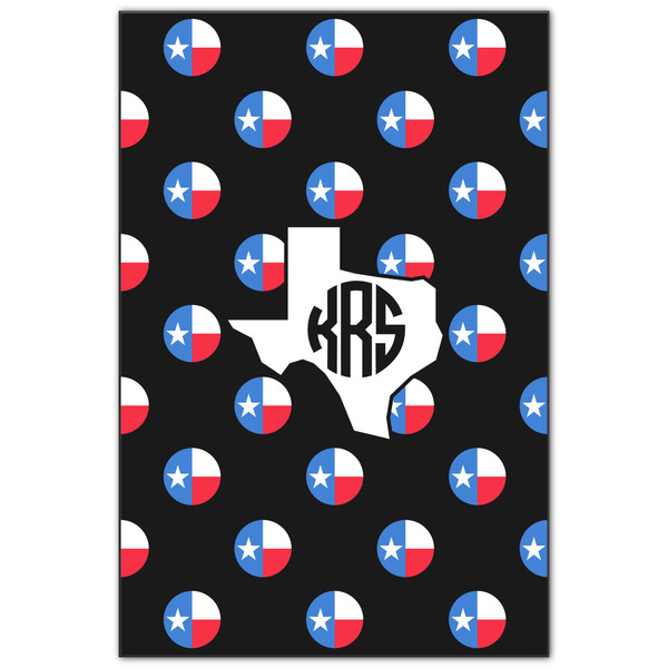 Custom Texas Polka Dots Wood Print - 20x30 (Personalized)