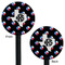 Texas Polka Dots Black Plastic 5.5" Stir Stick - Double Sided - Round - Front & Back