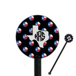 Texas Polka Dots 5.5" Round Plastic Stir Sticks - Black - Double Sided (Personalized)