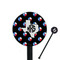 Texas Polka Dots Black Plastic 5.5" Stir Stick - Round - Closeup