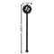 Texas Polka Dots Black Plastic 5.5" Stir Stick - Round - Dimensions