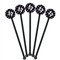 Texas Polka Dots Black Plastic 5.5" Stir Stick - Round - Fan View