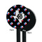 Texas Polka Dots Black Plastic 5.5" Stir Stick - Single Sided - Round - Front & Back