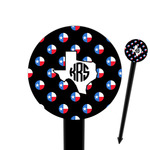 Texas Polka Dots 6" Round Plastic Food Picks - Black - Single Sided (Personalized)