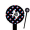 Texas Polka Dots Black Plastic 6" Food Pick - Round - Closeup