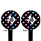 Texas Polka Dots Black Plastic 6" Food Pick - Round - Double Sided - Front & Back