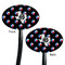 Texas Polka Dots Black Plastic 7" Stir Stick - Double Sided - Oval - Front & Back