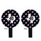 Texas Polka Dots Black Plastic 7" Stir Stick - Double Sided - Round - Front & Back