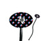 Texas Polka Dots Black Plastic 7" Stir Stick - Oval - Closeup