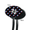 Texas Polka Dots Black Plastic 7" Stir Stick - Single Sided - Oval - Front & Back