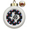 Texas Polka Dots Ceramic Christmas Ornament - Poinsettias (Front View)