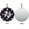 Texas Polka Dots Ceramic Flat Ornament - Circle Front & Back (APPROVAL)