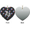 Texas Polka Dots Ceramic Flat Ornament - Heart Front & Back (APPROVAL)