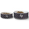 Texas Polka Dots Ceramic Dog Bowls - Size Comparison