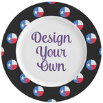 Texas Polka Dots Ceramic Dinner Plates (Set of 4) (Personalized)