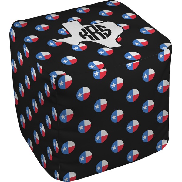 Custom Texas Polka Dots Cube Pouf Ottoman - 18" (Personalized)