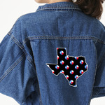 Texas Polka Dots Twill Iron On Patch - Custom Shape - 2XL - Set of 4