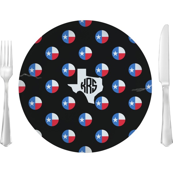 Custom Texas Polka Dots 10" Glass Lunch / Dinner Plates - Single or Set (Personalized)