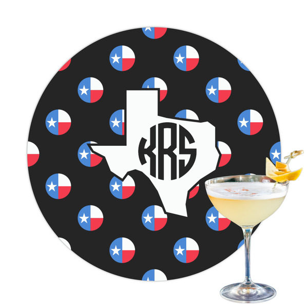 Custom Texas Polka Dots Printed Drink Topper - 3.25" (Personalized)