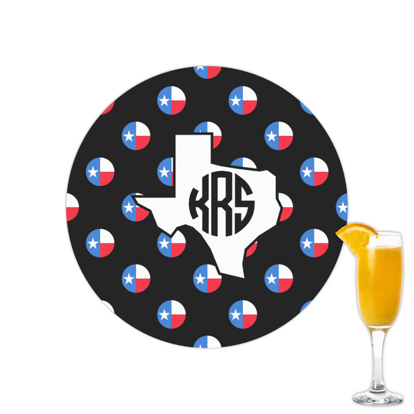 Custom Texas Polka Dots Printed Drink Topper - 2.15" (Personalized)