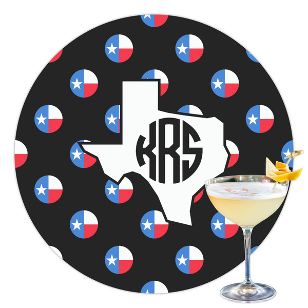 Custom Texas Polka Dots Printed Drink Topper - 3.5" (Personalized)