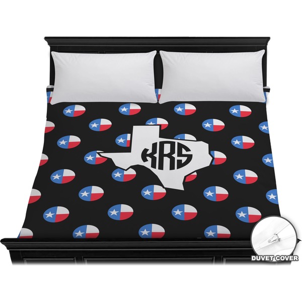 Custom Texas Polka Dots Duvet Cover - King (Personalized)