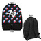 Texas Polka Dots Large Backpack - Black - Front & Back View