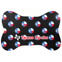 Texas Polka Dots Bone Shaped Dog Food Mat (Personalized)