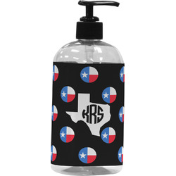 Texas Polka Dots Plastic Soap / Lotion Dispenser (16 oz - Large - Black) (Personalized)