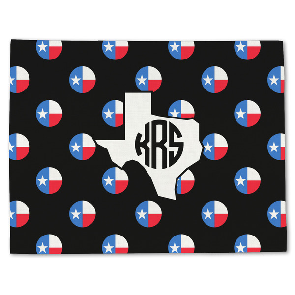 Custom Texas Polka Dots Single-Sided Linen Placemat - Single w/ Monogram