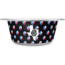 Texas Polka Dots Stainless Steel Dog Bowl (Personalized)