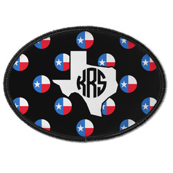 Texas Polka Dots Iron On Oval Patch w/ Monogram